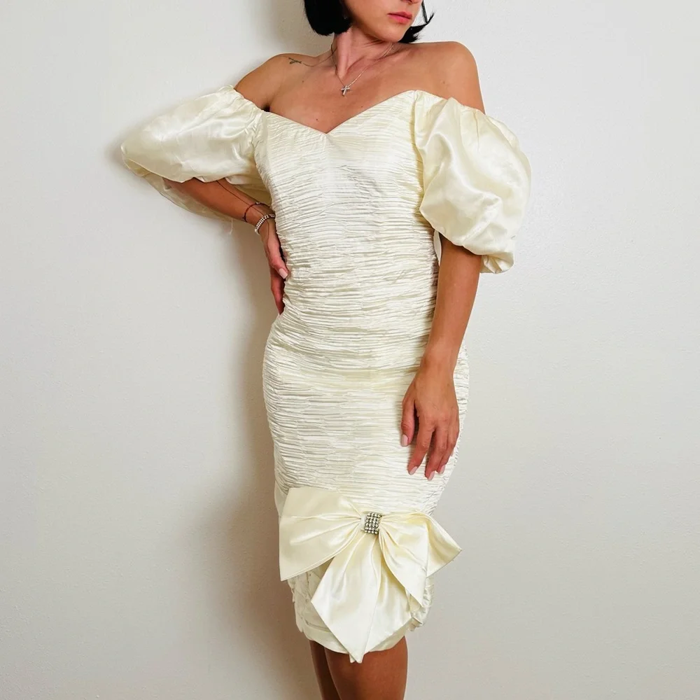 80s corset dress 80s Victor Costa Metallic Dress